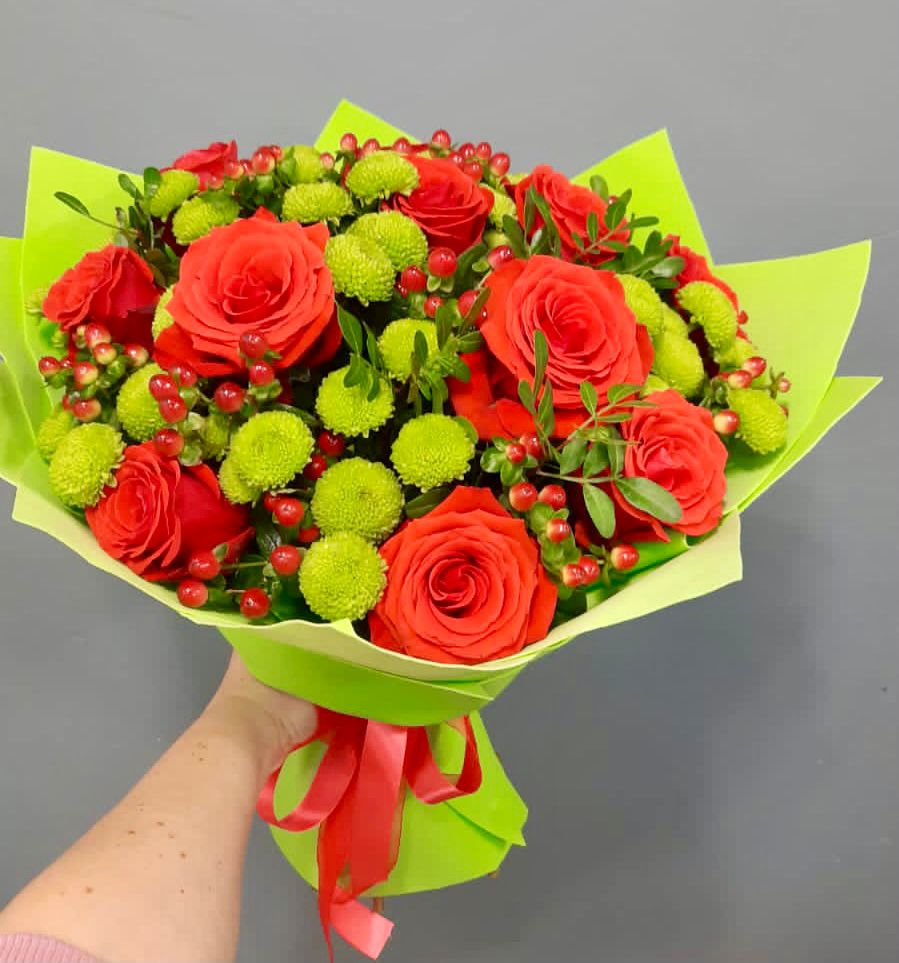 Букет цветов из: Хризантемы и Розы в Жердевке