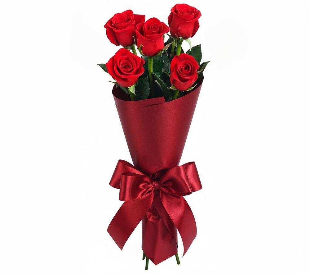 Букет 5 Красных роз Эдлесс Лав в Жердевке