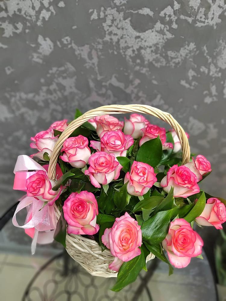 Цветочная композиция из Розы в корзине в Жердевке