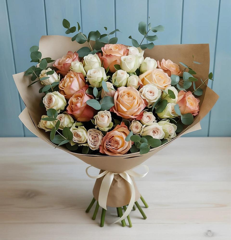 Букет цветов из: Альстромерии и Розы в Жердевке