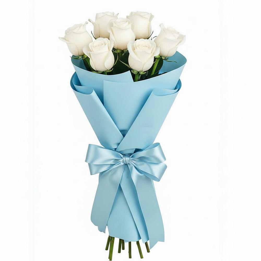 Букет 7 белых роз Проуд в Жердевке