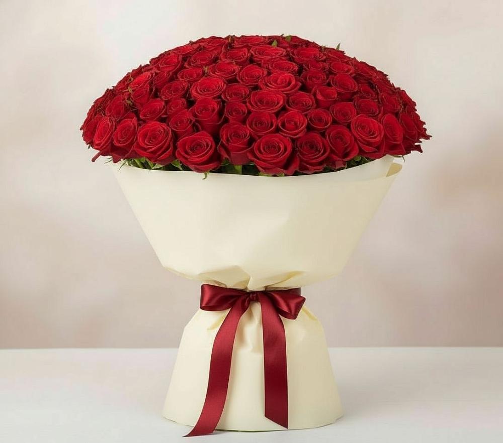 Букет 101 Красная роза Милано в Жердевке