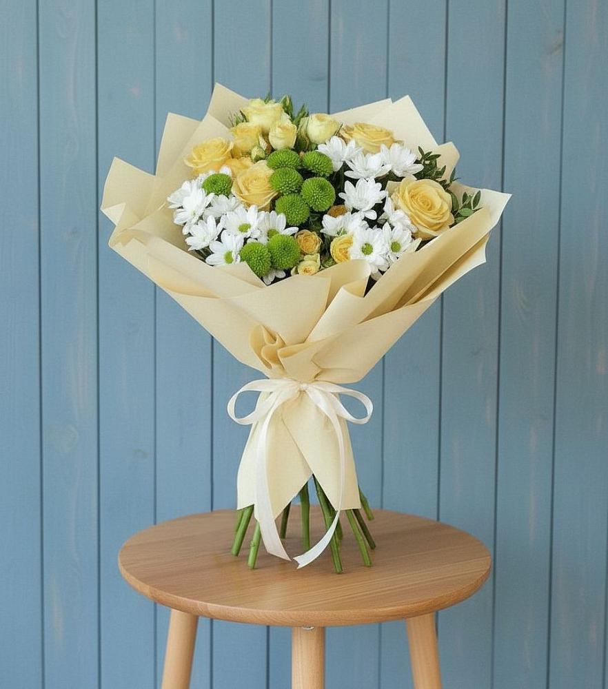 Букет цветов из: Хризантемы и Розы в Жердевке