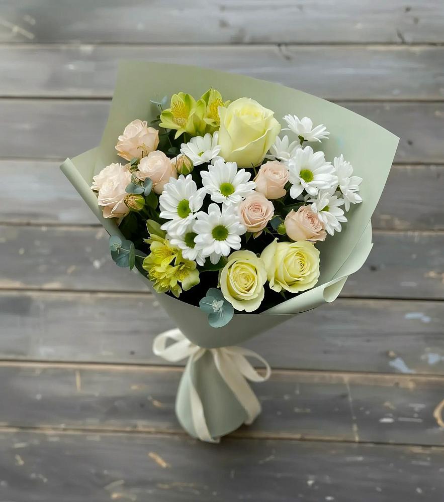 Букет цветов из: Альстромерии, Розы и Хризантемы в Жердевке