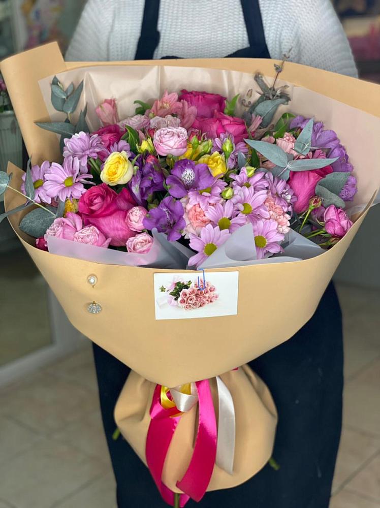 Букет цветов из: Хризантемы, Гвоздики и Альстромерии в Жердевке