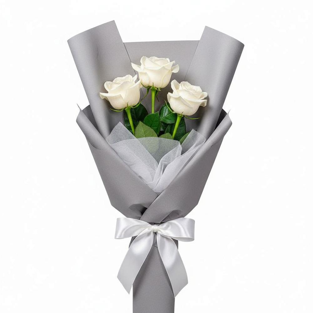 Букет 3 белые розы в Жердевке