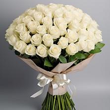 Букет 101 беля роза Белоснежка в Жердевке