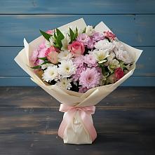 Букет цветов из:  Хризантемы, Альстромерии и Розы в Жердевке