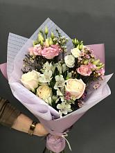 Букет цветов из:  Альстромерии, Розы и Лизиантусы #REPLACE_PRED# Жердевке