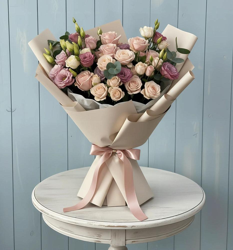 Букет цветов из: Розы и Лизиантусы в Жердевке