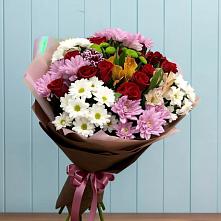 Букет цветов из:  Розы, Хризантемы и Альстромерии #REPLACE_PRED# Жердевке