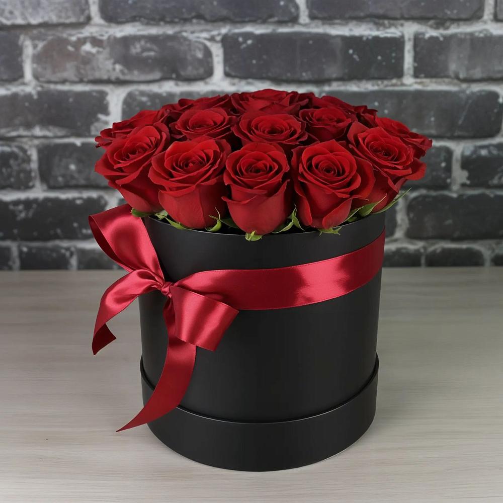 Цветочная композиция из Розы в шляпной коробке в Жердевке