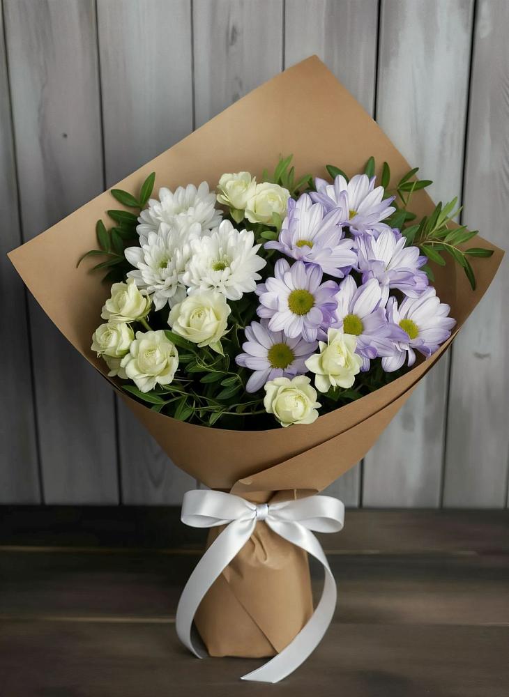 Букет цветов из: Хризантемы и Розы в Жердевке